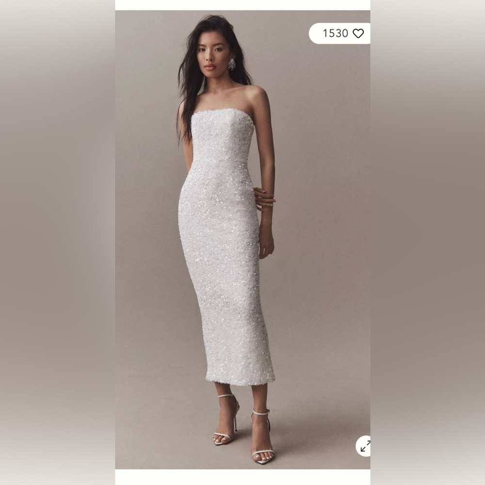 Elegant White Sequin Dress
